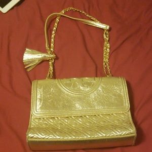 Tory Burch gold handbag